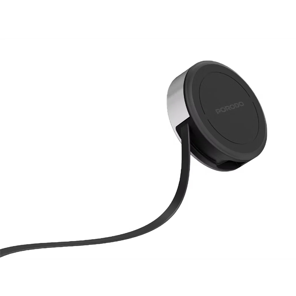 Porodo Magnetic Wireless Charging Pad With Retractable Type-C Output - Black - Image 4