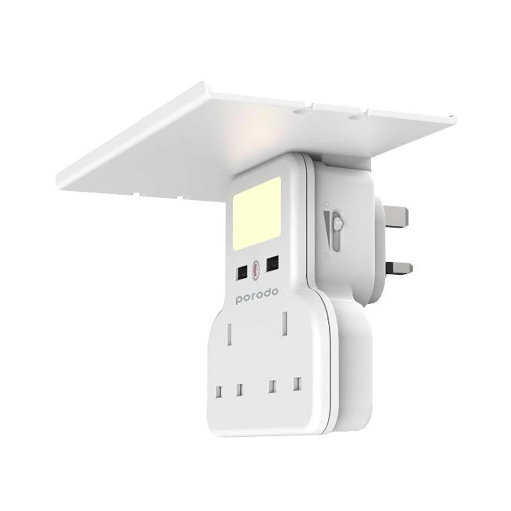 Porodo Multi-Function Power Socket and Night Light 13A 12W, Universal Power Adapter Socket - Image 5