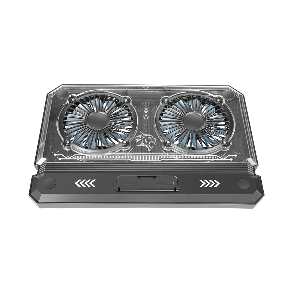 Porodo PDX121 Gaming Crystal Shell Laptop Cooling Pad - Black