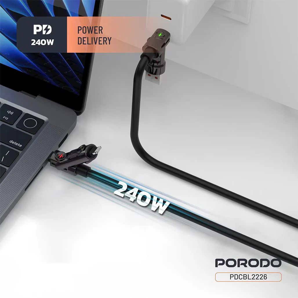 Porodo Powerglow 4-in-1 High-Speed Charging Cable - PDCBL2226 - Image 3