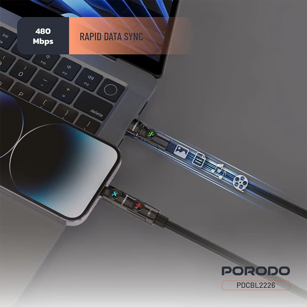 Porodo Powerglow 4-in-1 High-Speed Charging Cable - PDCBL2226 - Image 6