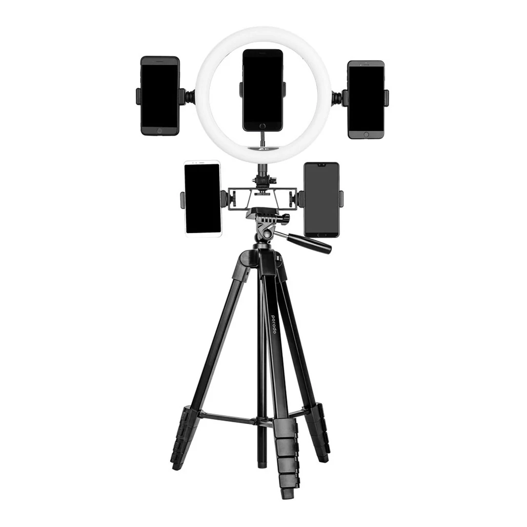 Porodo Professional Gimbal Tripod - Black - Image 4