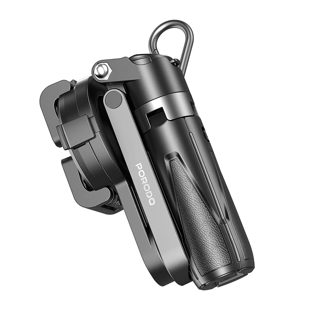 Porodo Quad Base Selfie Stick with 360° Rotation, Magnetic Mount, Wireless Shutter & Stable Aluminum Base – Black - Image 6