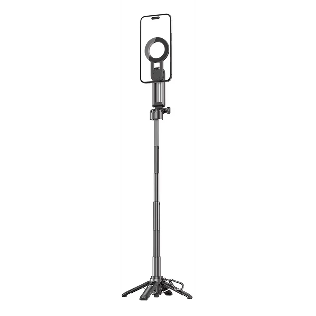 Porodo Quad Base Selfie Stick with 360° Rotation, Magnetic Mount, Wireless Shutter & Stable Aluminum Base – Black - Image 8