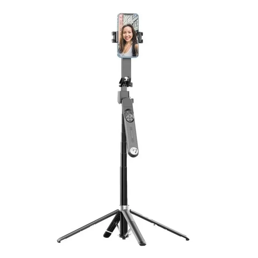 Porodo Selfie Stick Pro X - 360° AI Smart Tracking with Detachable Lights and Tripod - Image 2