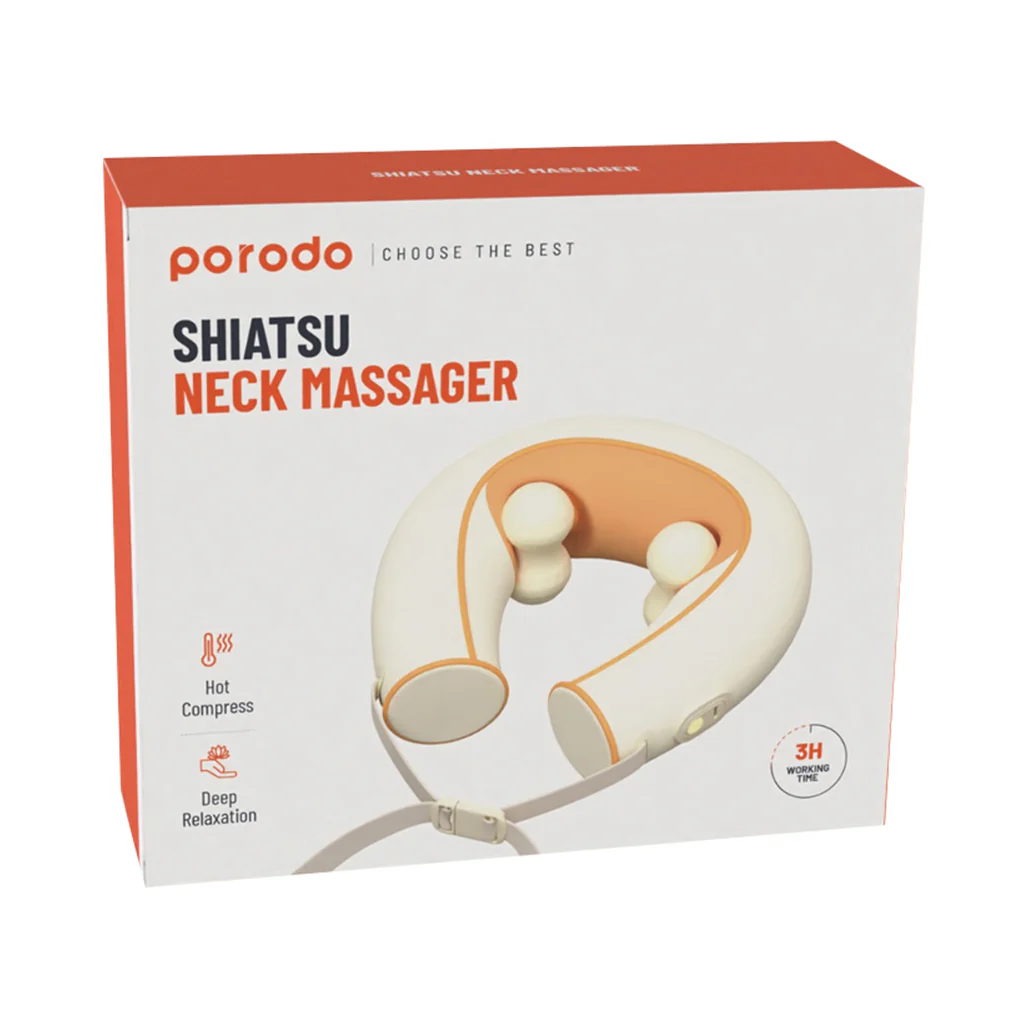 Porodo Shiatsu Neck Massager with Heat Therapy & Deep Tissue Relief – Yellow - Image 4