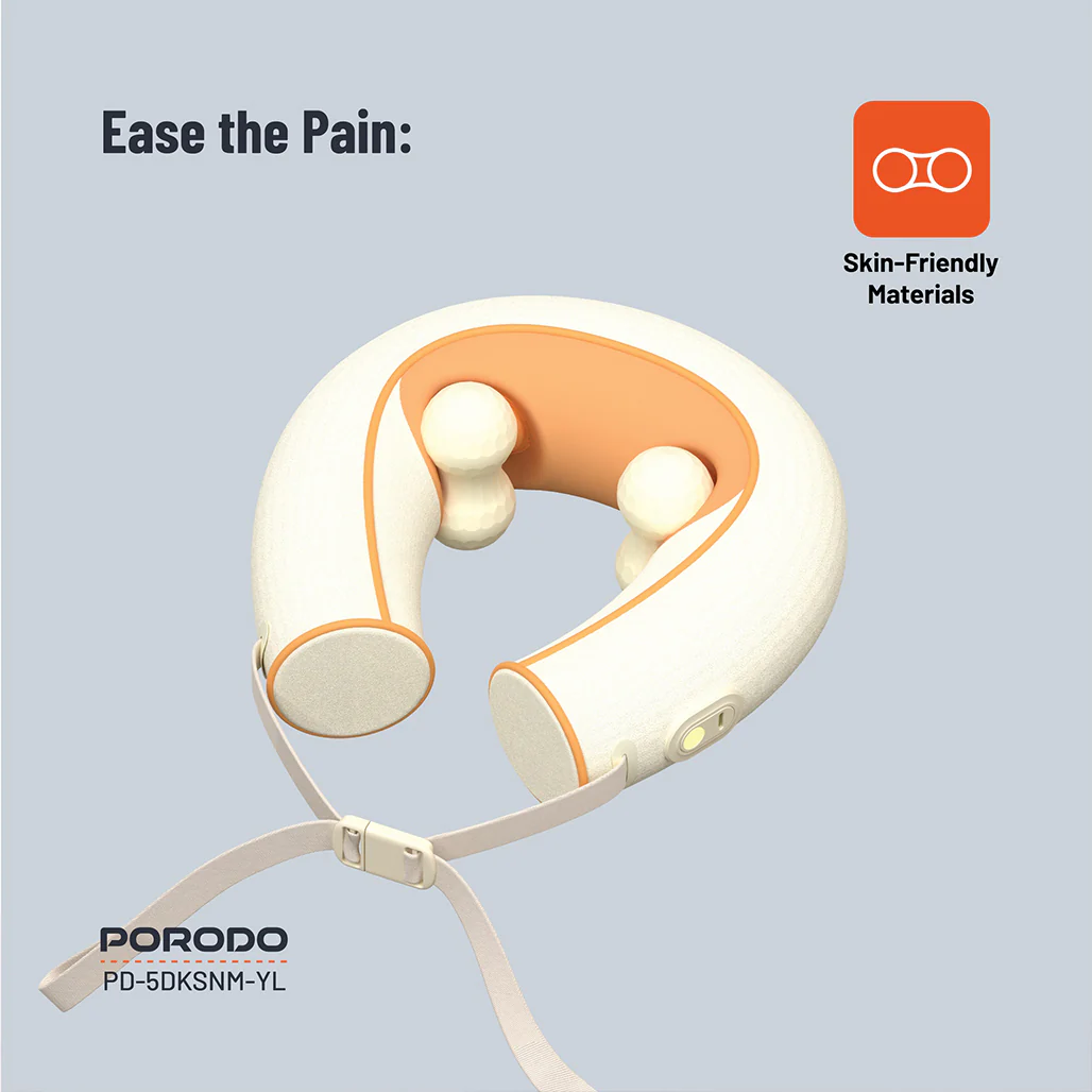 Porodo Shiatsu Neck Massager with Heat Therapy & Deep Tissue Relief – Yellow - Image 5
