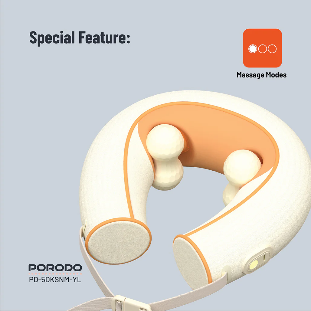 Porodo Shiatsu Neck Massager with Heat Therapy & Deep Tissue Relief – Yellow - Image 6