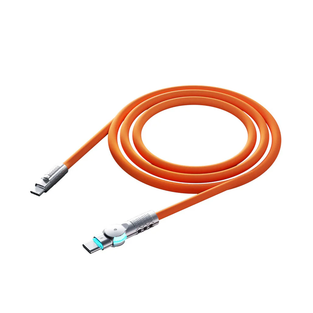 Porodo Single Head Rotating Cable PD100W - Type-C to Type-C 100W - 1M - Image 2