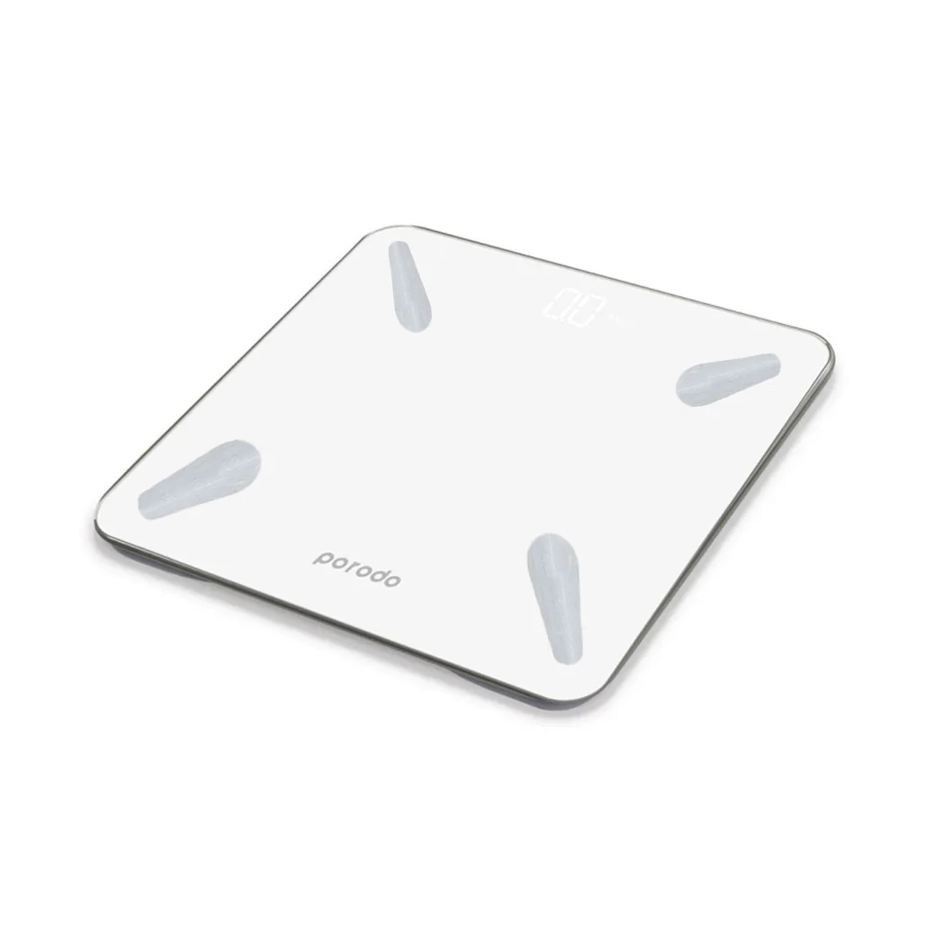 Porodo Smart Body Scale - 18 Health Metrics, Up to 180kg Capacity, Interactive iOS & Android App, Multiple User Profiles - PD-LSBSC-WH - Image 2