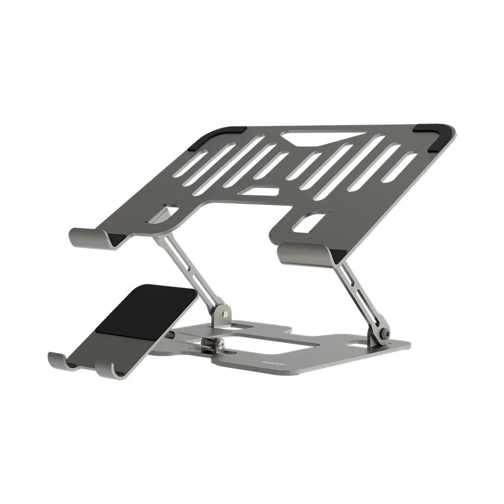Porodo Smart Folding Multi-Device Stand – Silver - Image 2
