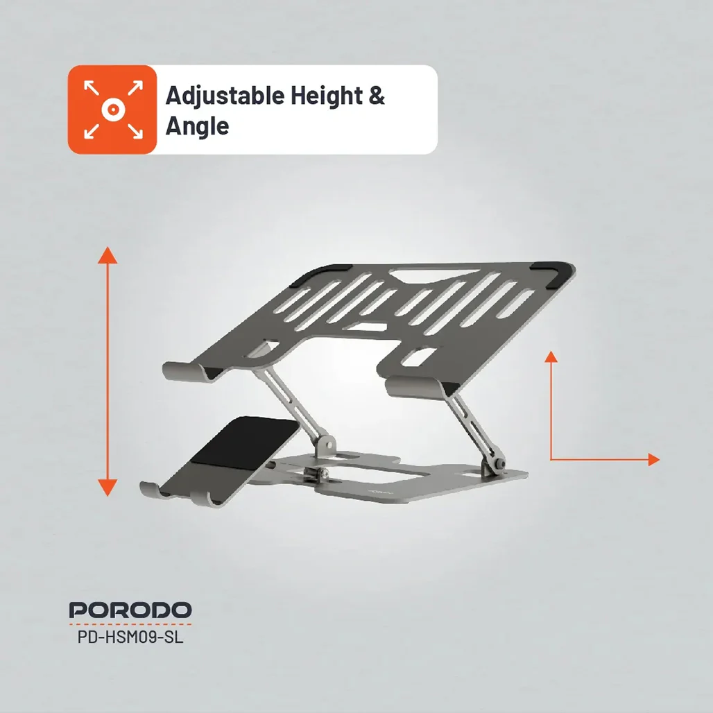 Porodo Smart Folding Multi-Device Stand – Silver - Image 5