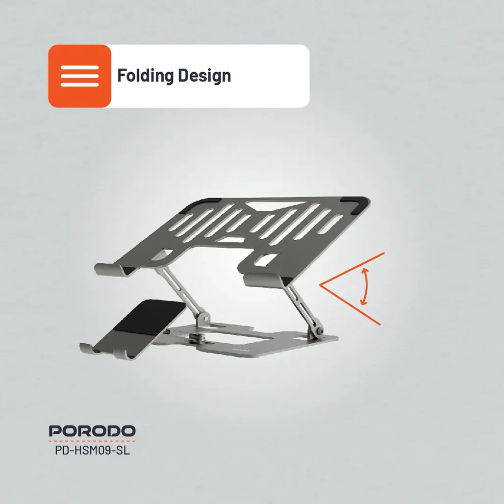 Porodo Smart Folding Multi-Device Stand – Silver - Image 6