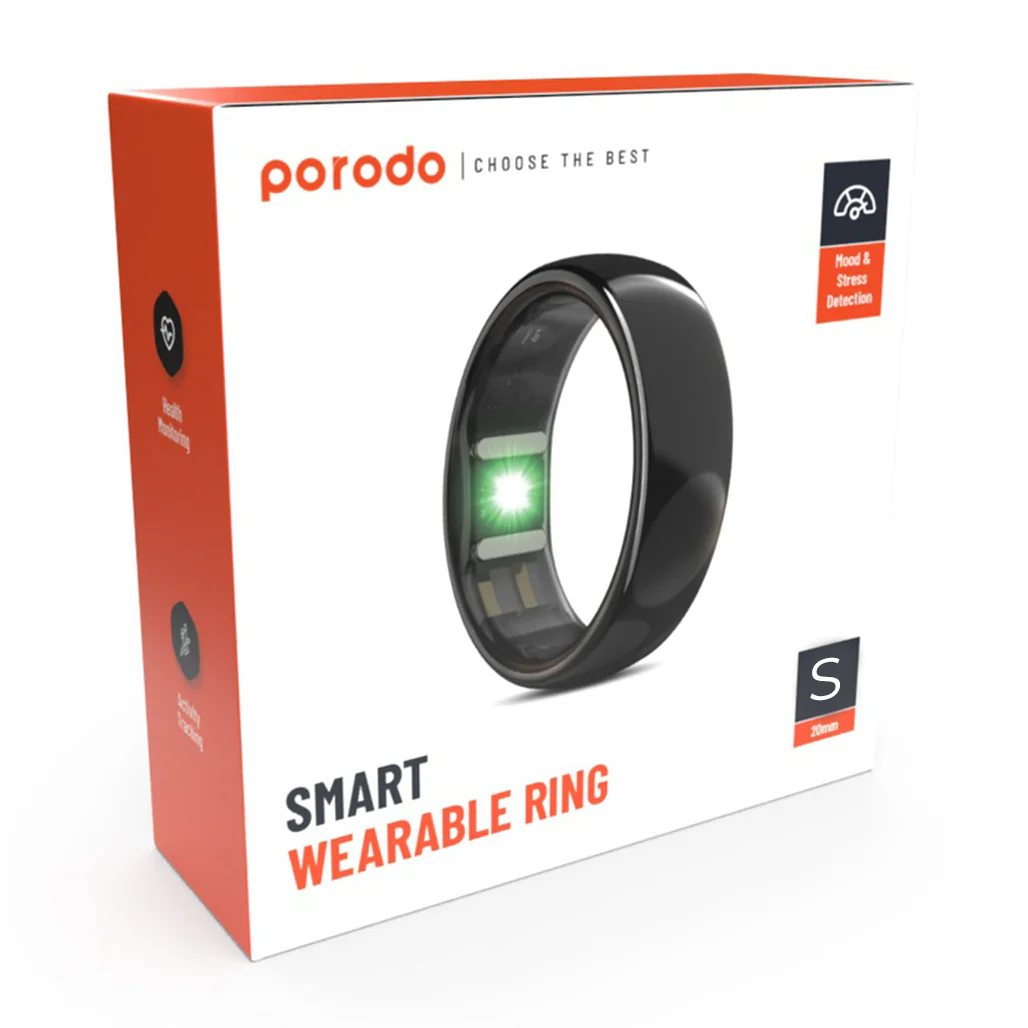 Porodo Smart Wearable Ring Size 8 (Small) - Black - Image 2