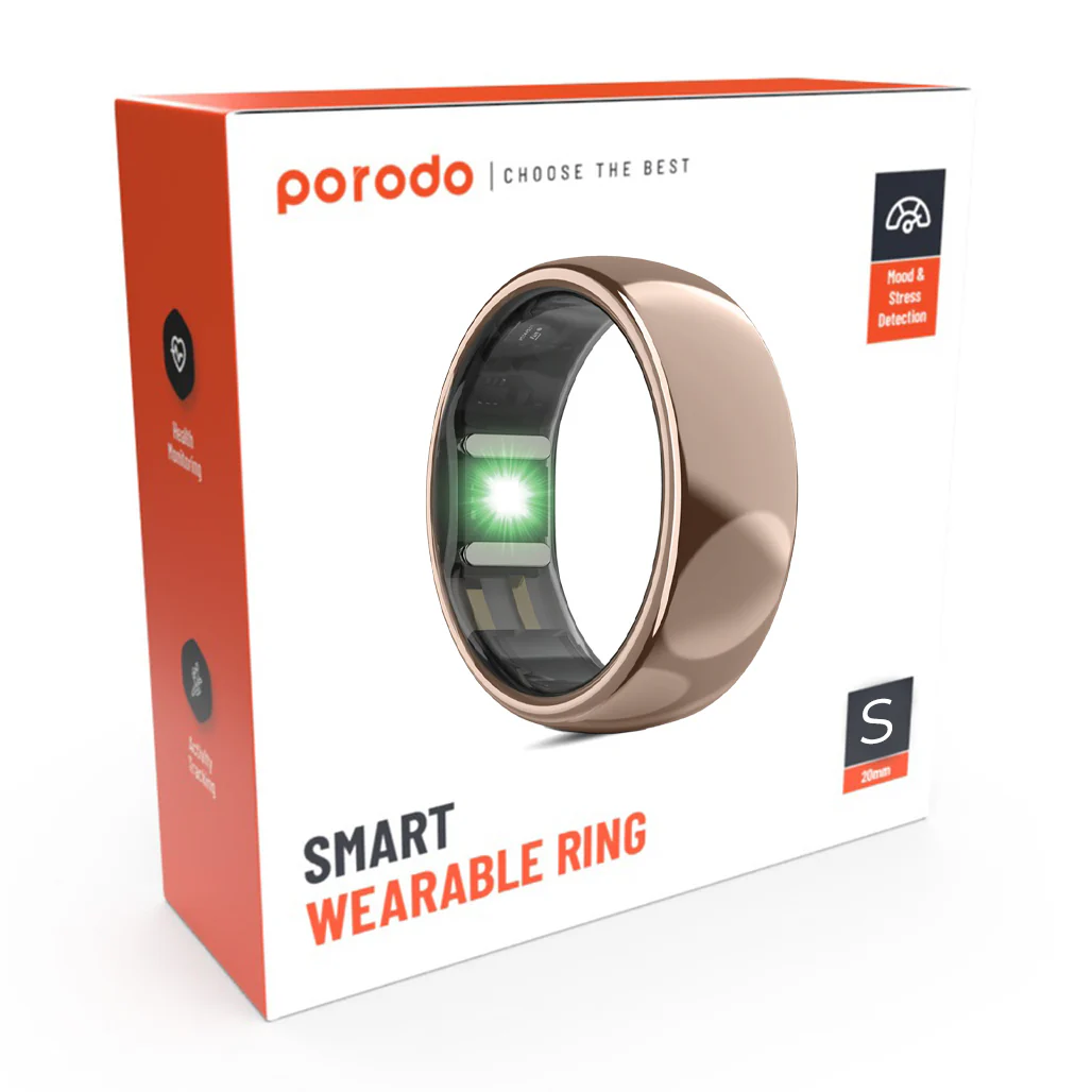 Porodo Smart Wearable Ring Size 8 (Small) - Rose Gold - Image 2