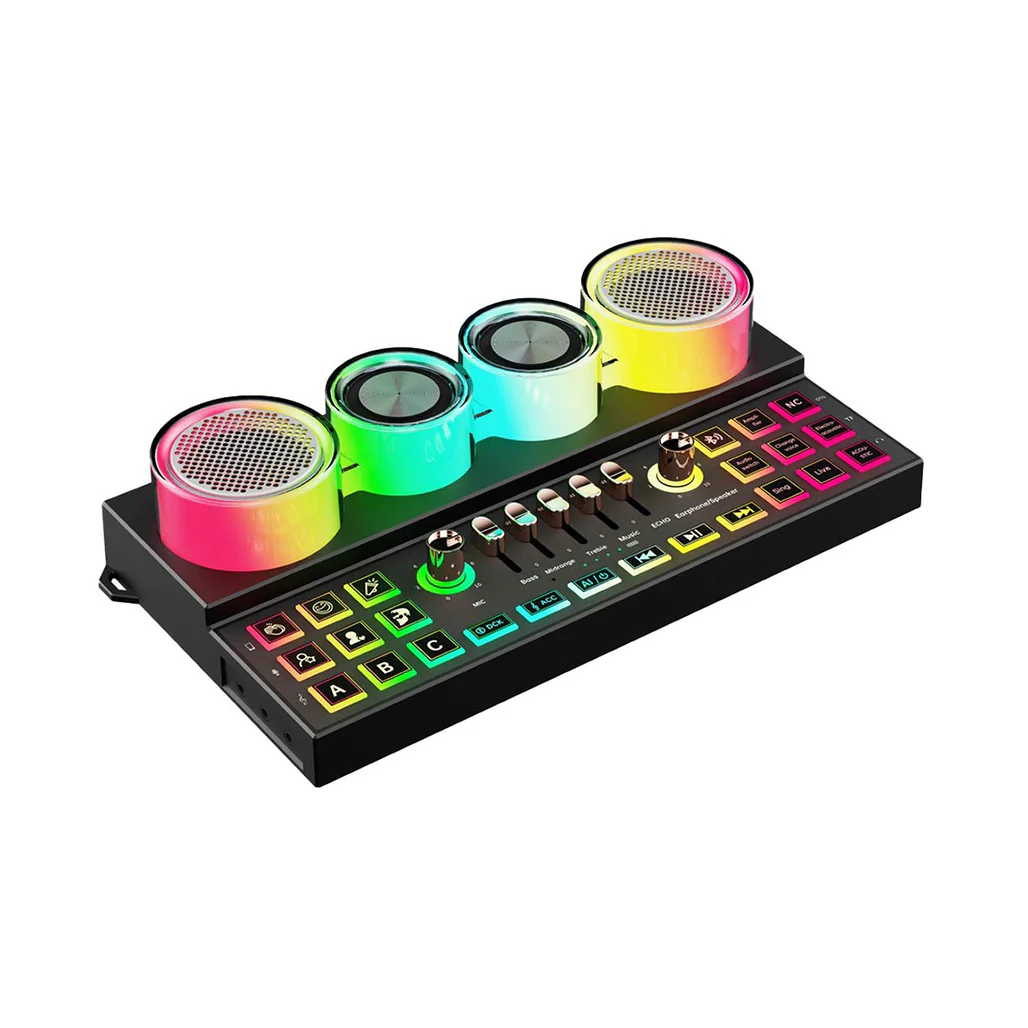 Porodo Soundtec Audiolink - Bluetooth Audio Mixer and Dual-Channel Speaker - Black - Image 2