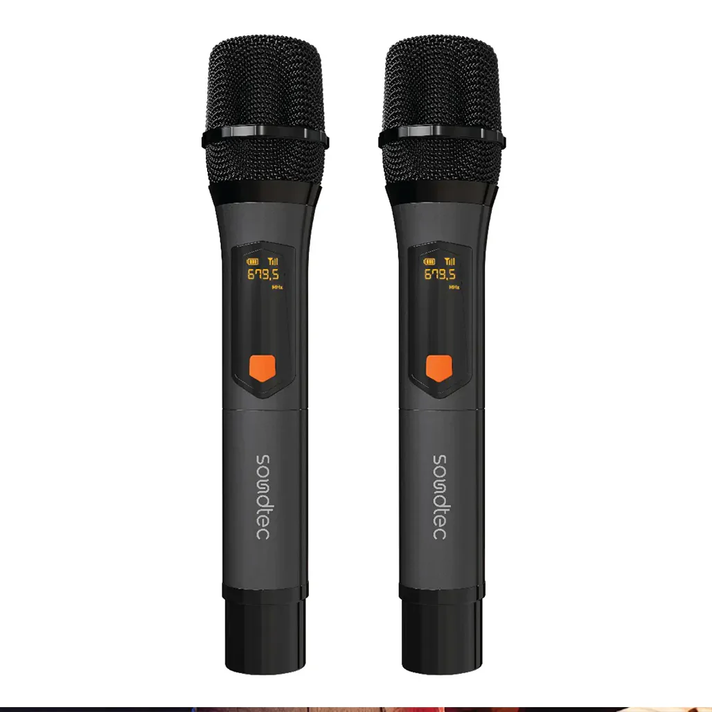 Porodo Soundtec Duo Wireless Microphone Set – Black - Image 2