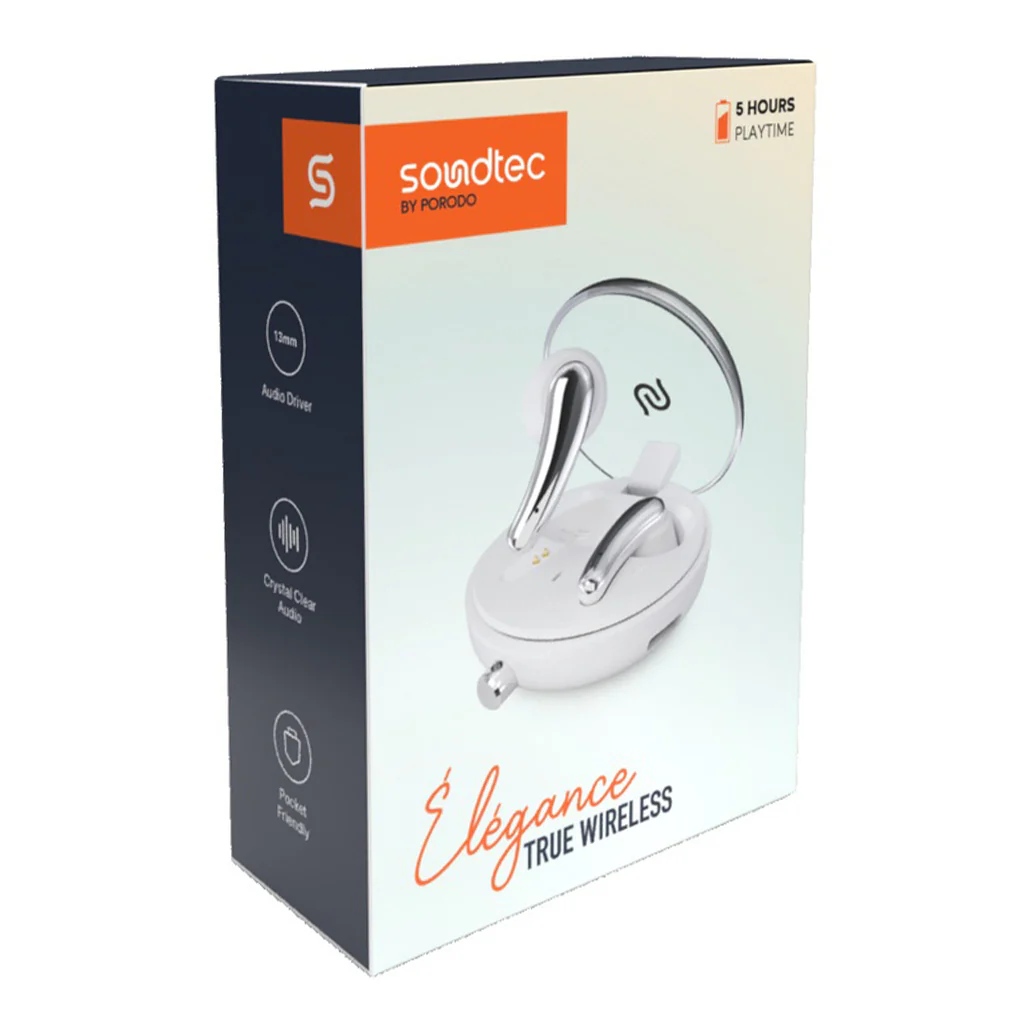 Porodo Soundtec Elegance - in-ear TWS Earbuds - White - Image 2