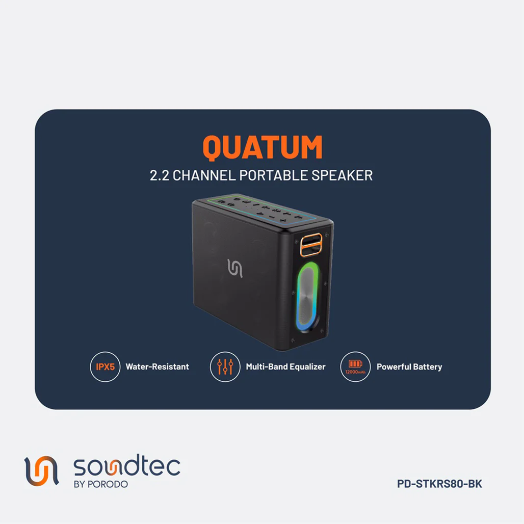 Porodo Soundtec QUANTUM - 2.2 Channel Portable Speaker - Image 5