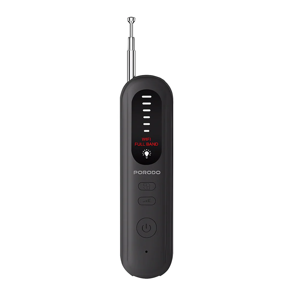 Porodo Spy Guard Wireless Signal & Hidden Camera Detector – 6 Sensitivity Levels, Infrared Lens Detection, Audible Alarm, 8-Hour Battery Life, Portable Anti-Surveillance Device – Black - Image 4