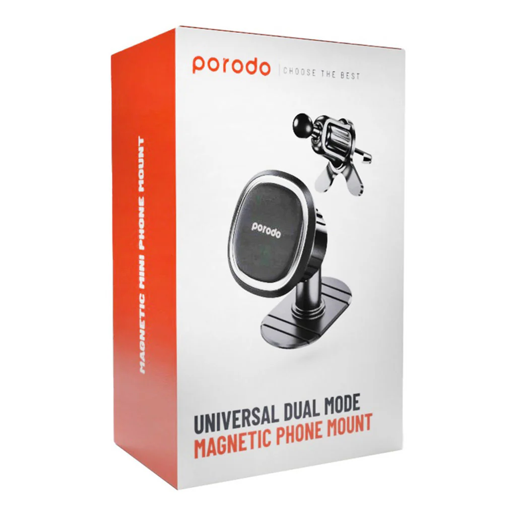 Porodo Universal Dual Mode Magnetic Phone Mount – Strong Magnetic Hold & Compact Design - Image 2
