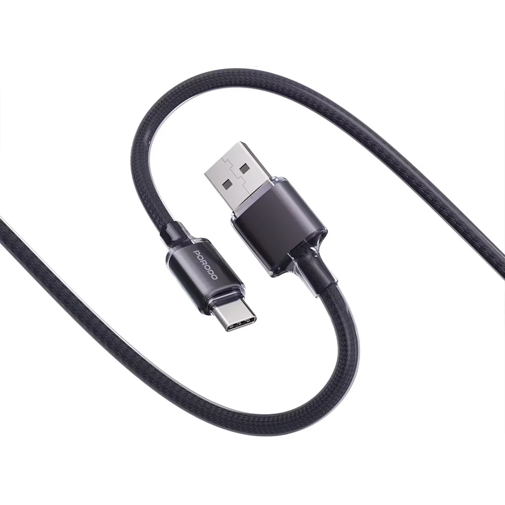 Porodo USB-A To USB-C Braided Cable - PDCBL0035BK