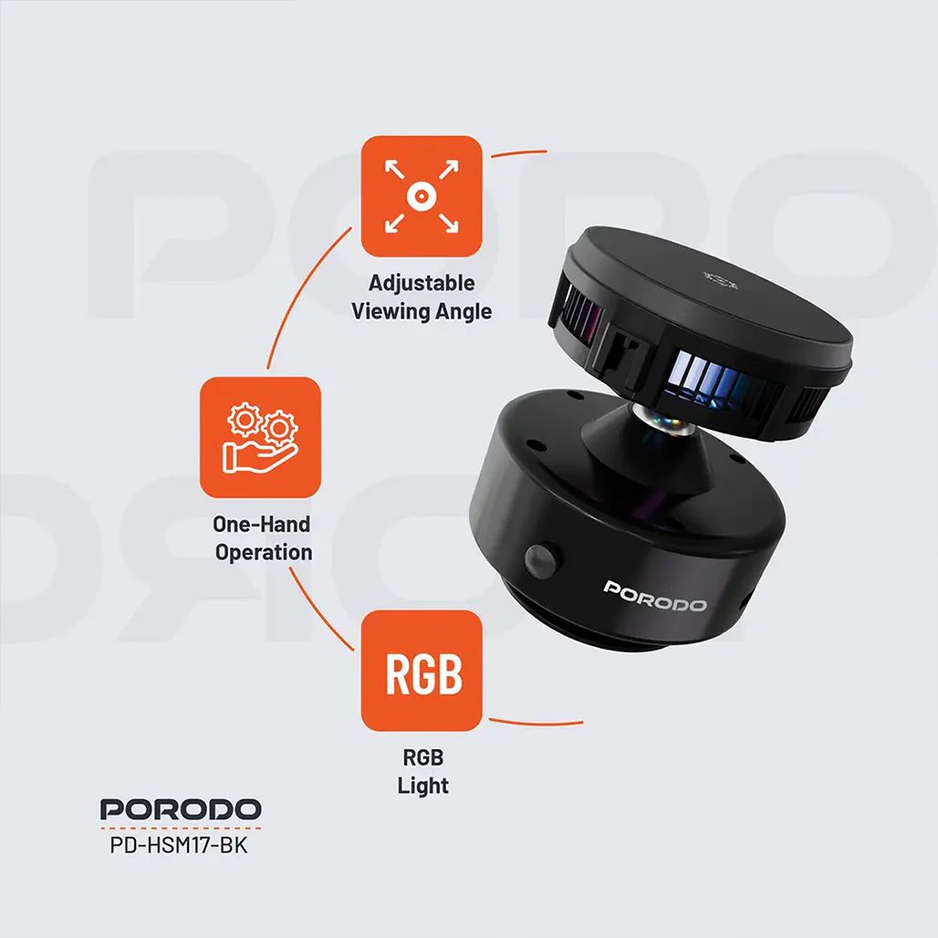 Porodo Vacuseal MagSafe Wireless Charger & Cooling Stand with RGB Lighting – Black - Image 6