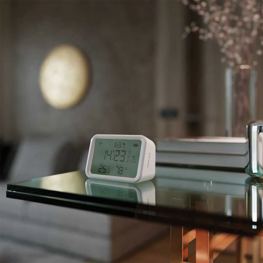 Porodo WiFi Smart Clock with Ambience Sensor – Temperature, Humidity Alerts, Google Assistant & Alexa Compatible - Image 3