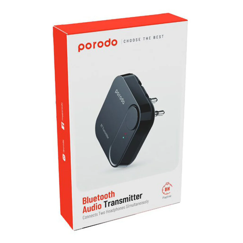 Porodo Wireless Bluetooth Audio Transmitter – Dual 3.5mm Jack, 8 Hours Playtime, Bluetooth 5.0 - Image 3