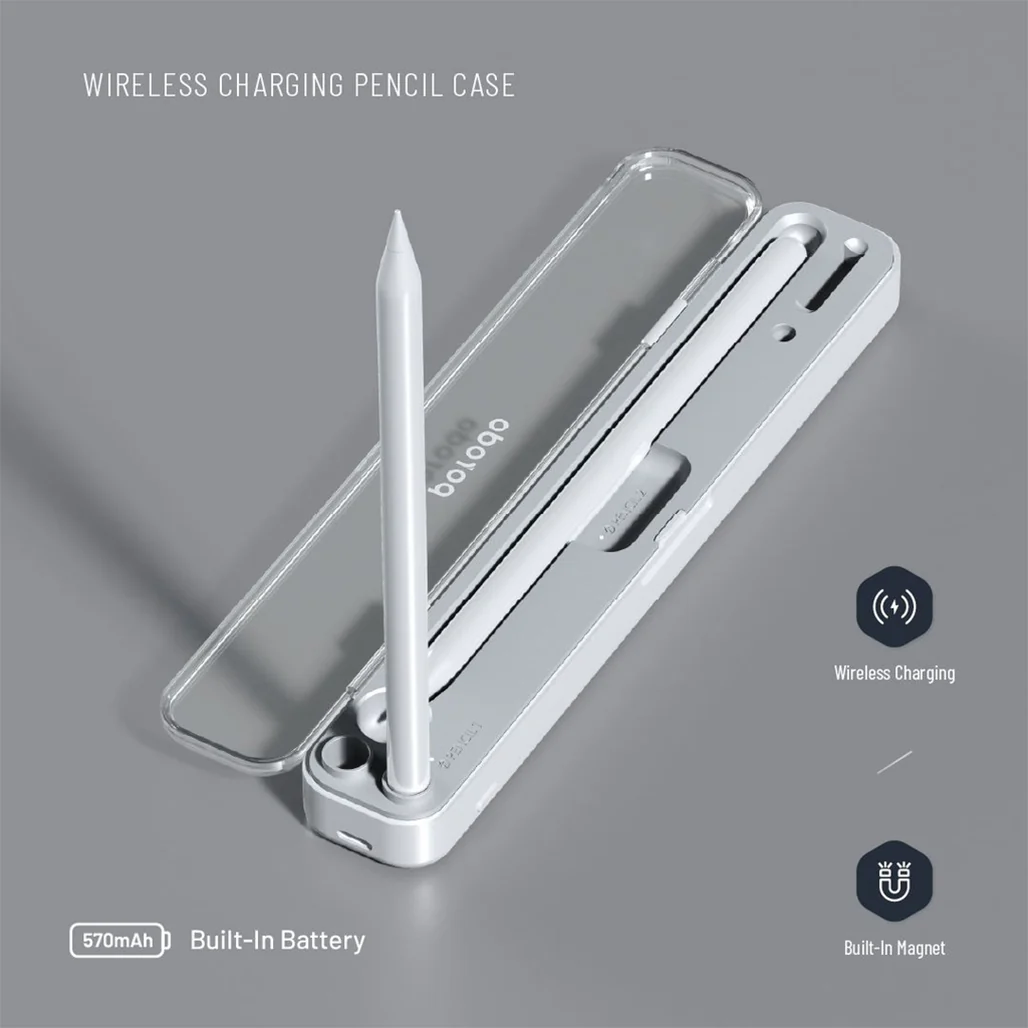 Porodo Wireless Charging & Storage Case for Apple Pencil 1 & 2 – Compact Design, LED Indicator, Pencil Tip Storage - Image 3