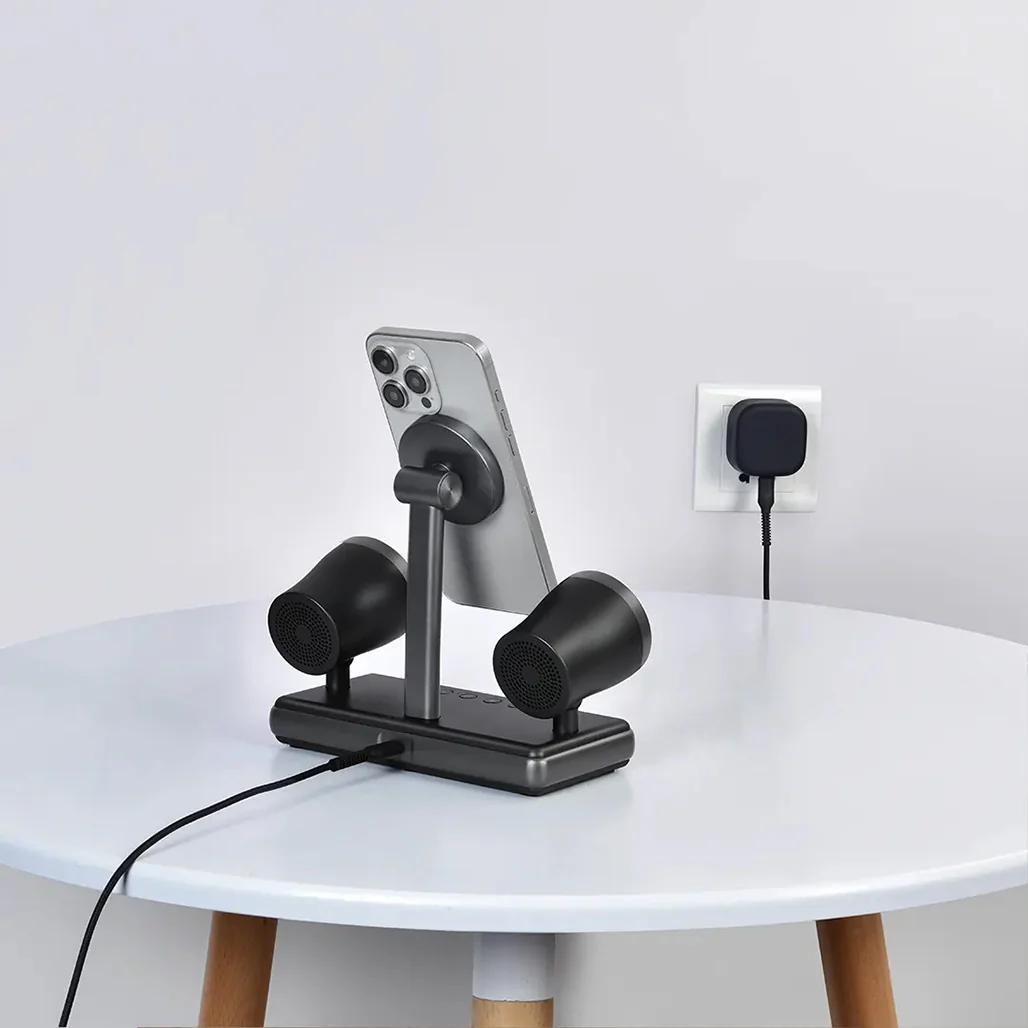 Porodo Wireless Speaker Charging Dock – 15W Fast Charger with Dual HiFi Speakers - Image 5