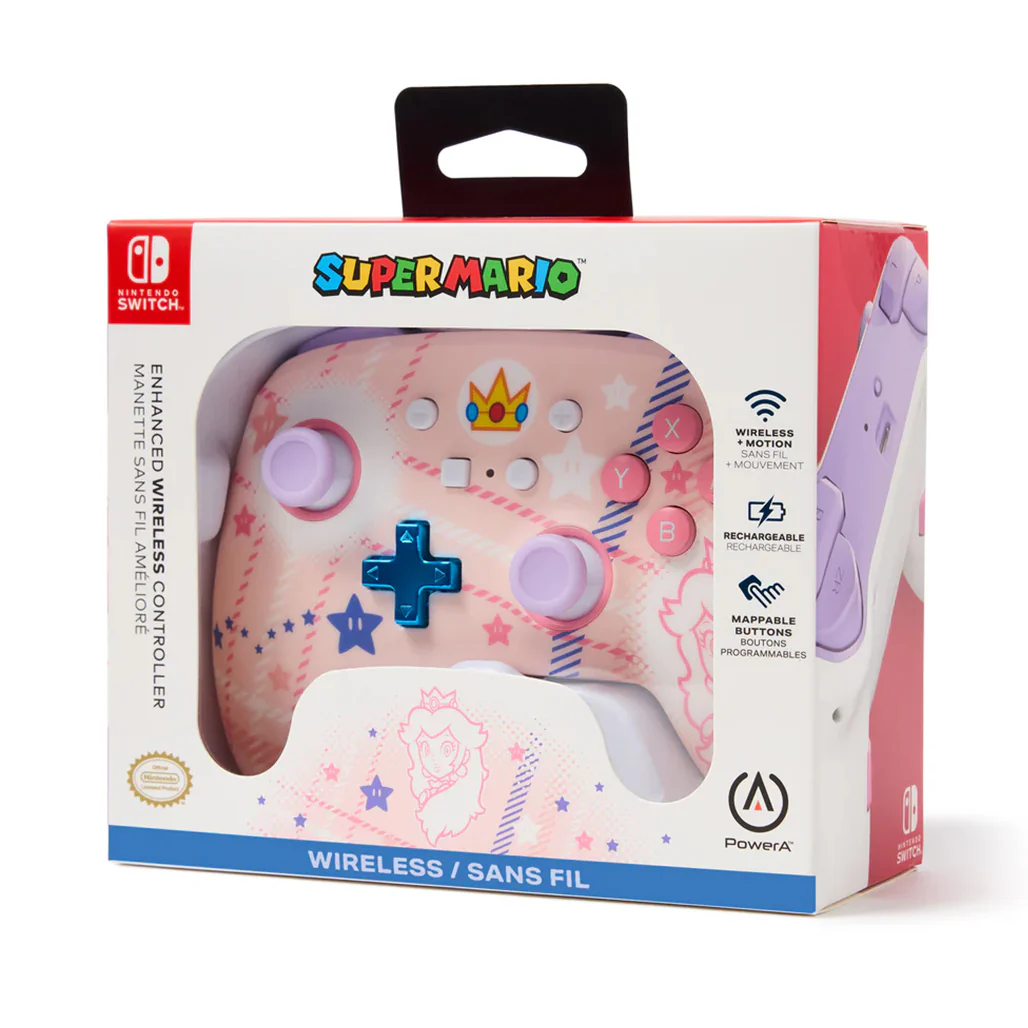 PowerA Princess Peach Plaid Enhanced Wireless Controller for Nintendo Switch - Image 8
