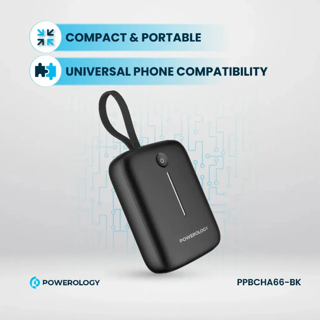 Powerology 10000mAh Power Bank - PPBCHA66-BK - Image 5