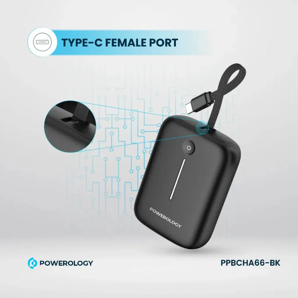 Powerology 10000mAh Power Bank - PPBCHA66-BK - Image 7