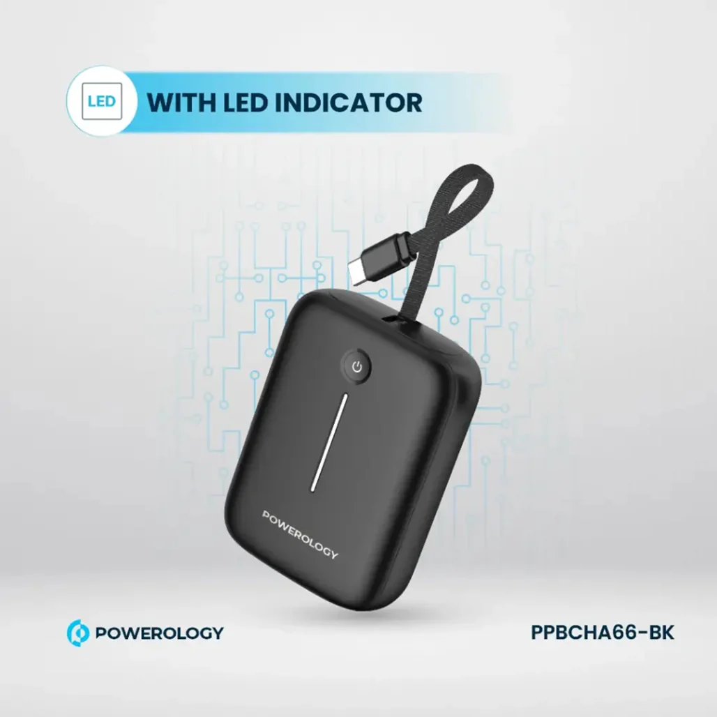 Powerology 10000mAh Power Bank - PPBCHA66-BK - Image 9