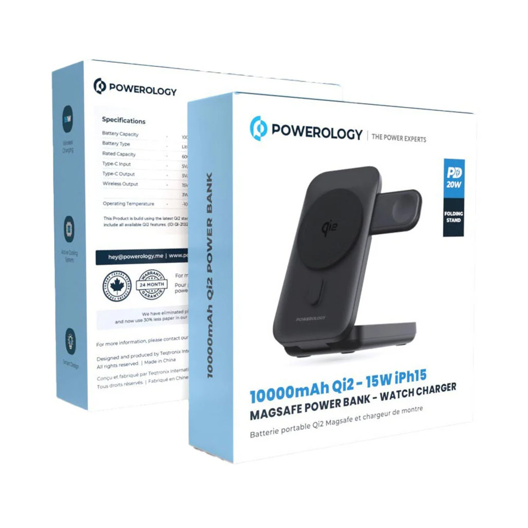 Powerology 10000mAh Qi2 - 15W IPh15 MagSafe Power Bank - Image 5
