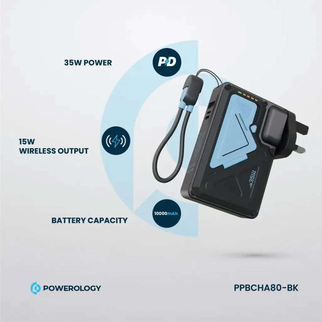Powerology 10000mAh Wall Charger MagSafe Power Bank - Image 3