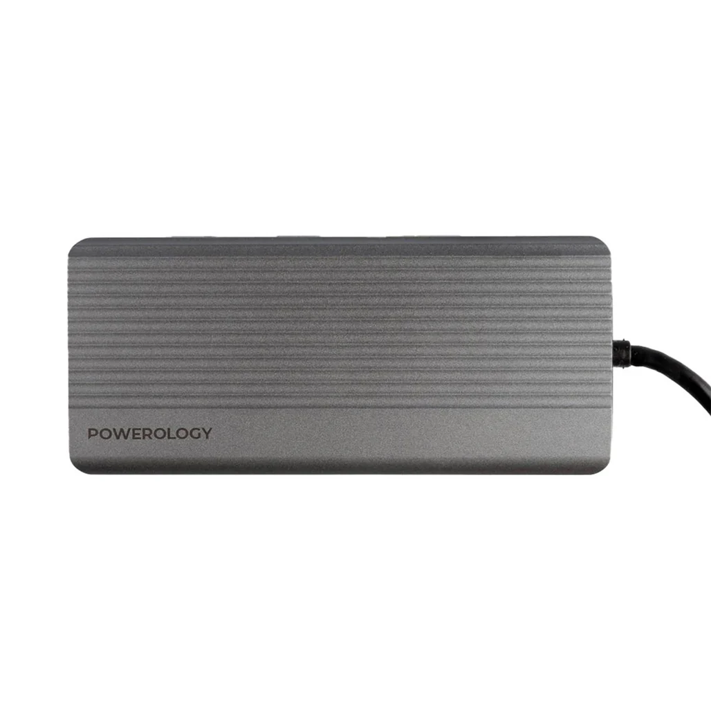 Powerology 12-in-1 USB-C Hub with Dual HDMI, Ethernet, 100W PD, VGA, USB, SD & MicroSD – Dark - Image 3