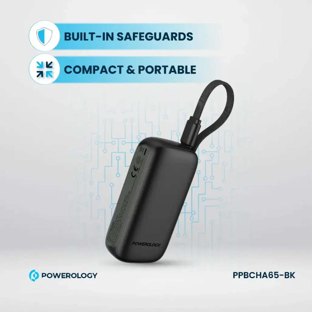 Powerology 5000mAh Power Bank - PPBCHA65-BK - Image 6