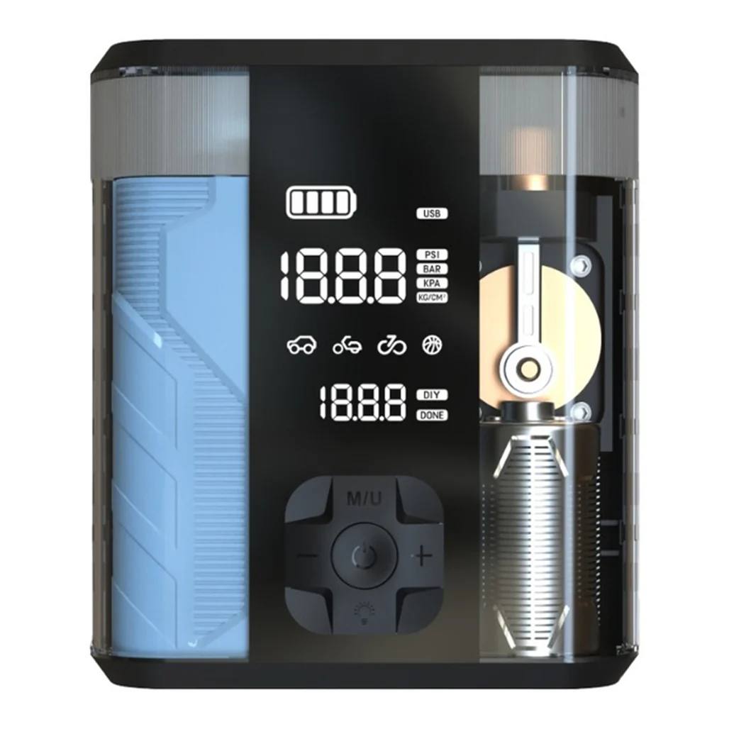 Powerology 8800mAh Jump Start Air Compressor - Transparent - Image 2