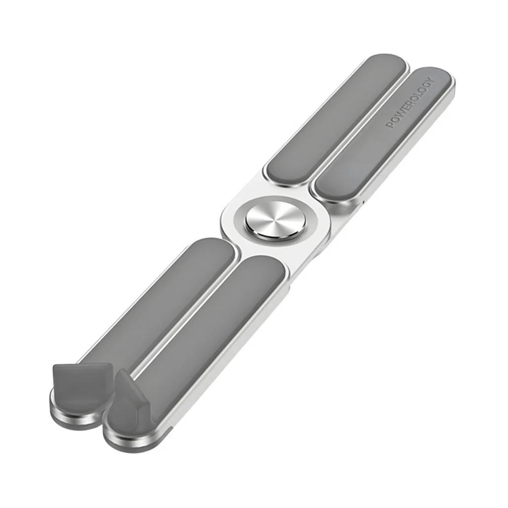 Powerology Adjustable Aluminium Alloy Portable and Foldable Laptop Stand - Silver - Image 2