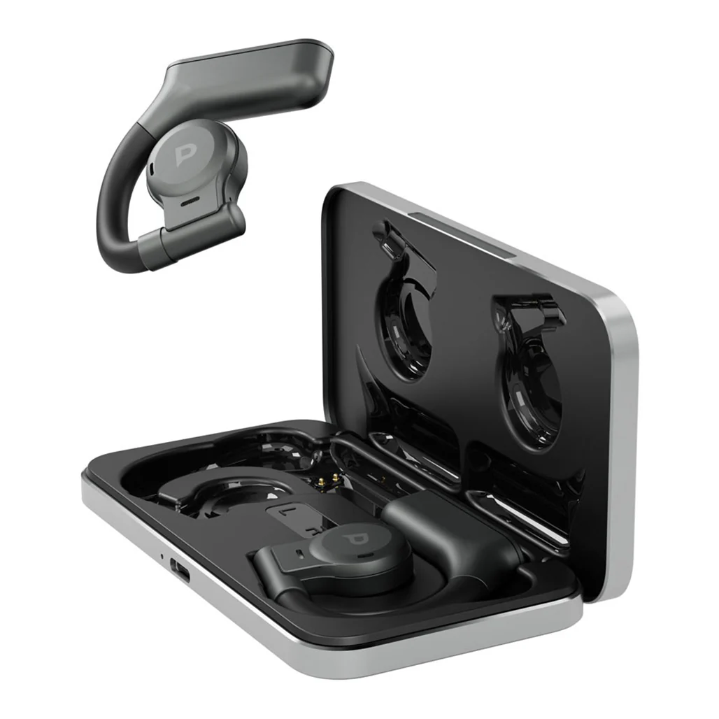 Powerology Air Conduction  TWS Earbuds with Metal Charging Case - Grey