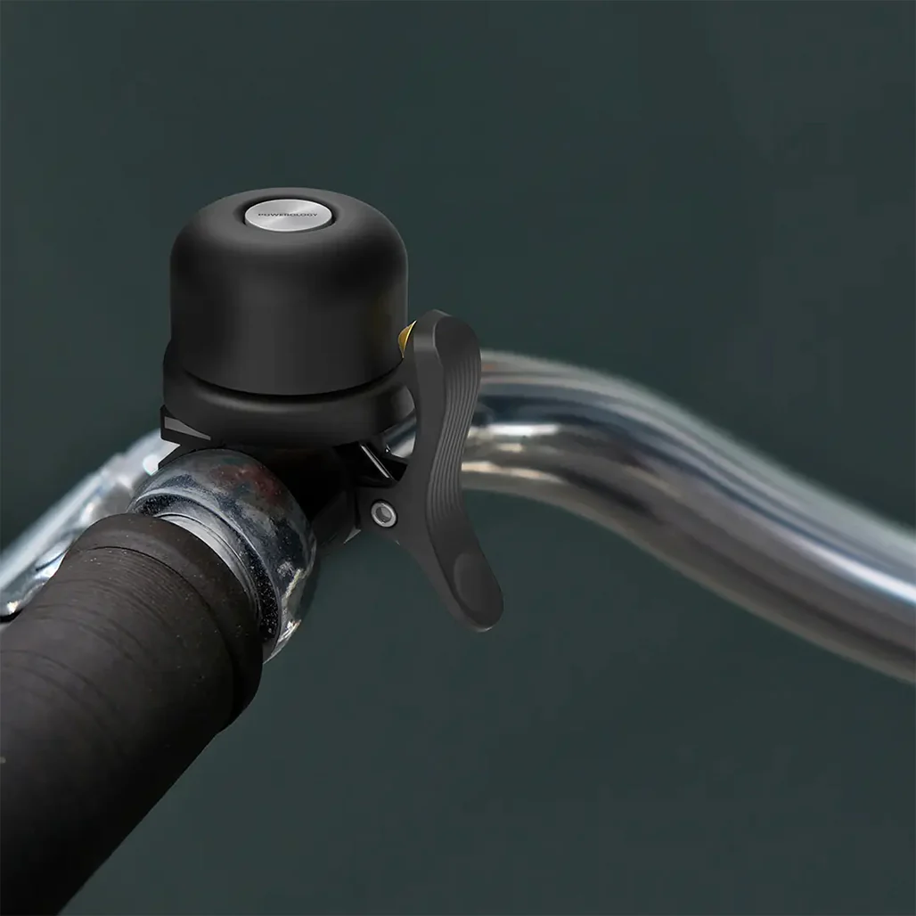 Powerology Bicycle & Scooter Bell With Airtag Mount - Black - Image 4