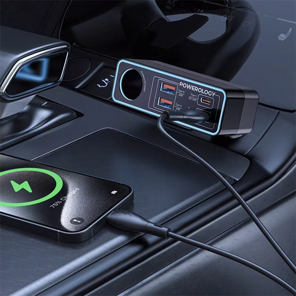 Powerology Brio 125W Multi-Port Car Charger - Image 4