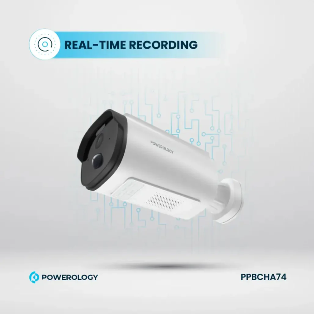 Powerology Built-in Solar Outdoor Camera - White - Image 3