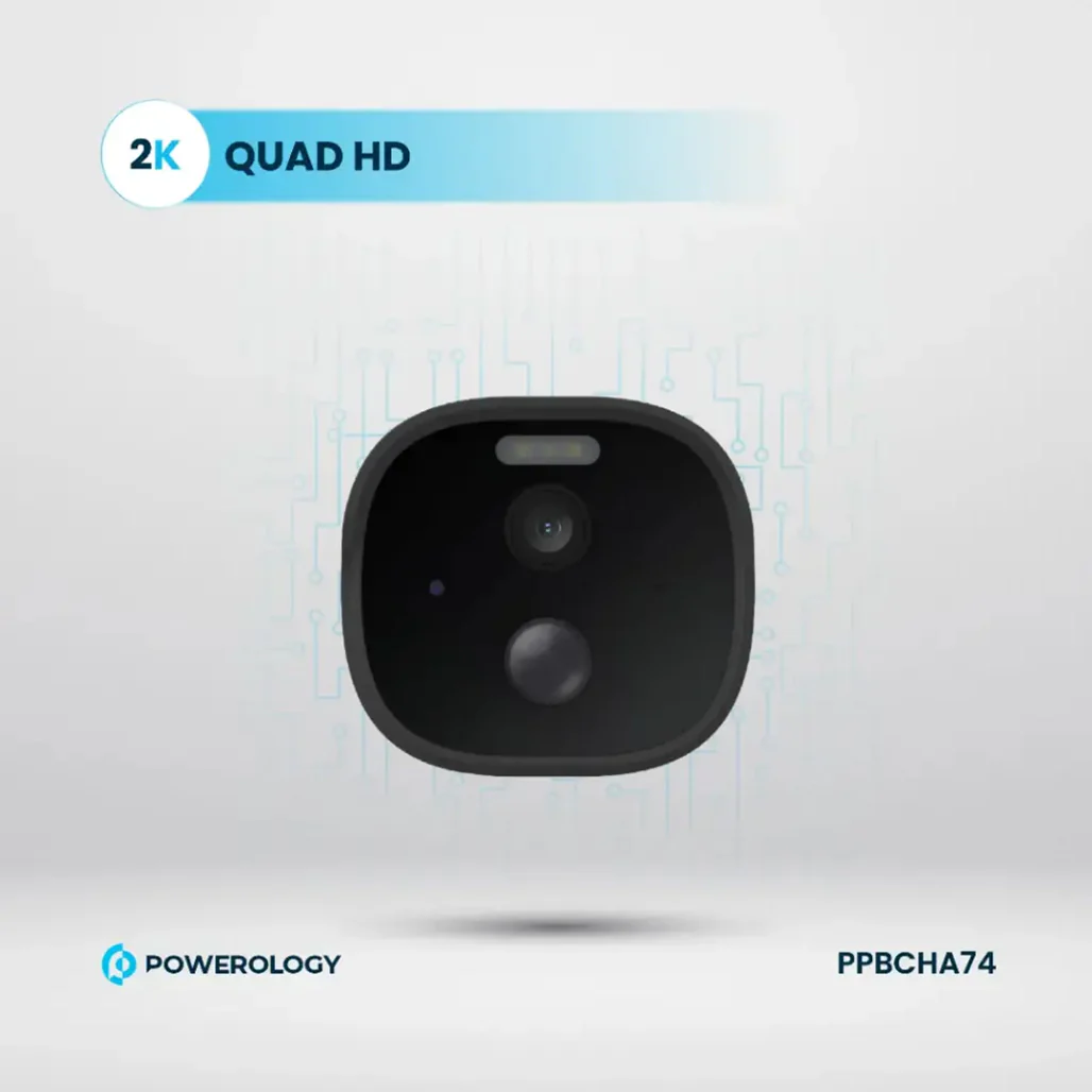 Powerology Built-in Solar Outdoor Camera - White - Image 4