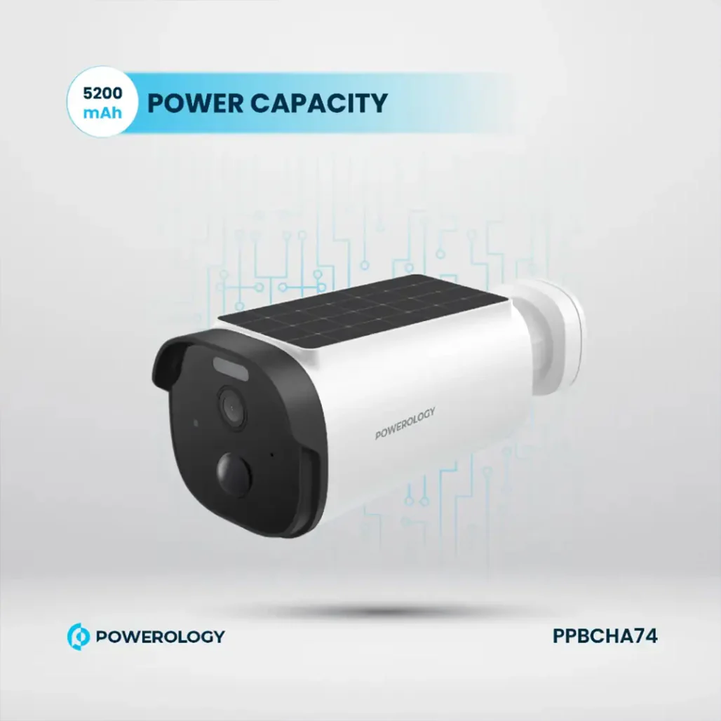 Powerology Built-in Solar Outdoor Camera - White - Image 5