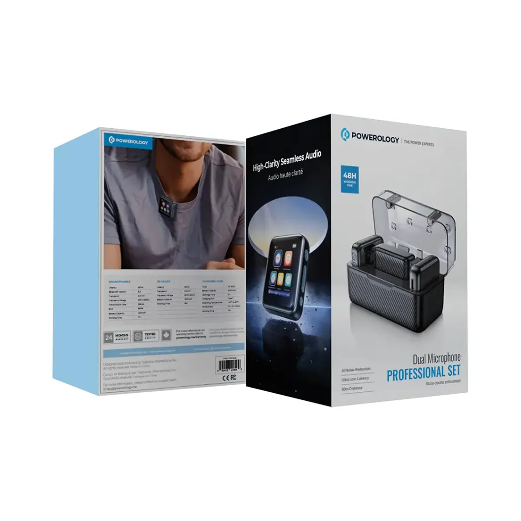 Powerology Wireless Dual Microphone Set – Black - Image 2