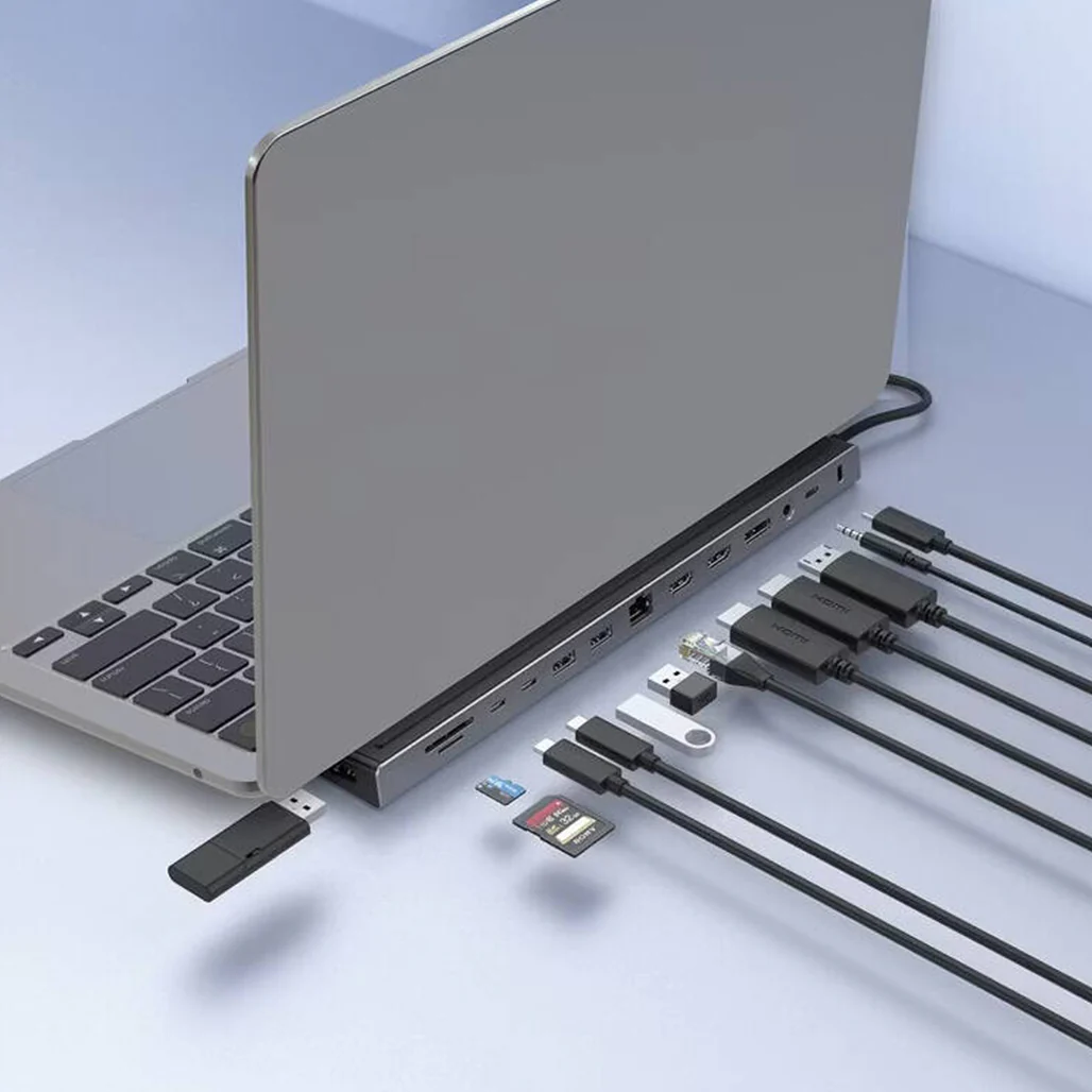 Powerology Nexis 13-in-1 Multi-Display USB-C Hub & Laptop Stand - Image 3
