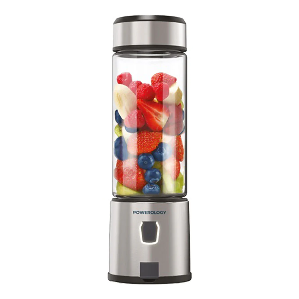 Powerology P6BPJBK 6-Blades Portable Juicer and Blender - Rechargeable with Borosilicate Glass, Ice Crushing Technology - Image 2